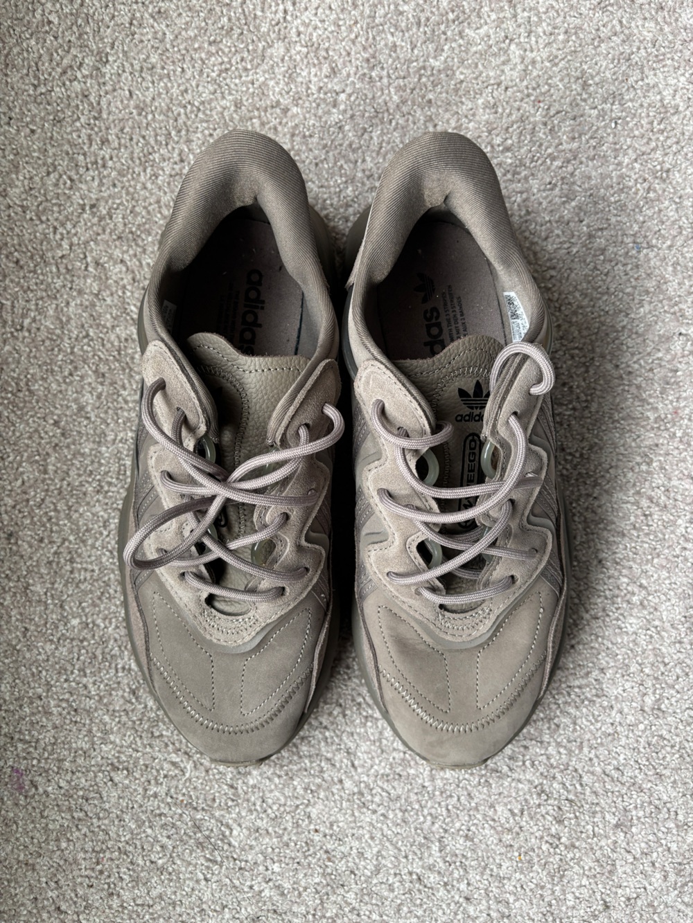 adidas Men’s Taupe/Beige Suede Lace-Up Sneakers